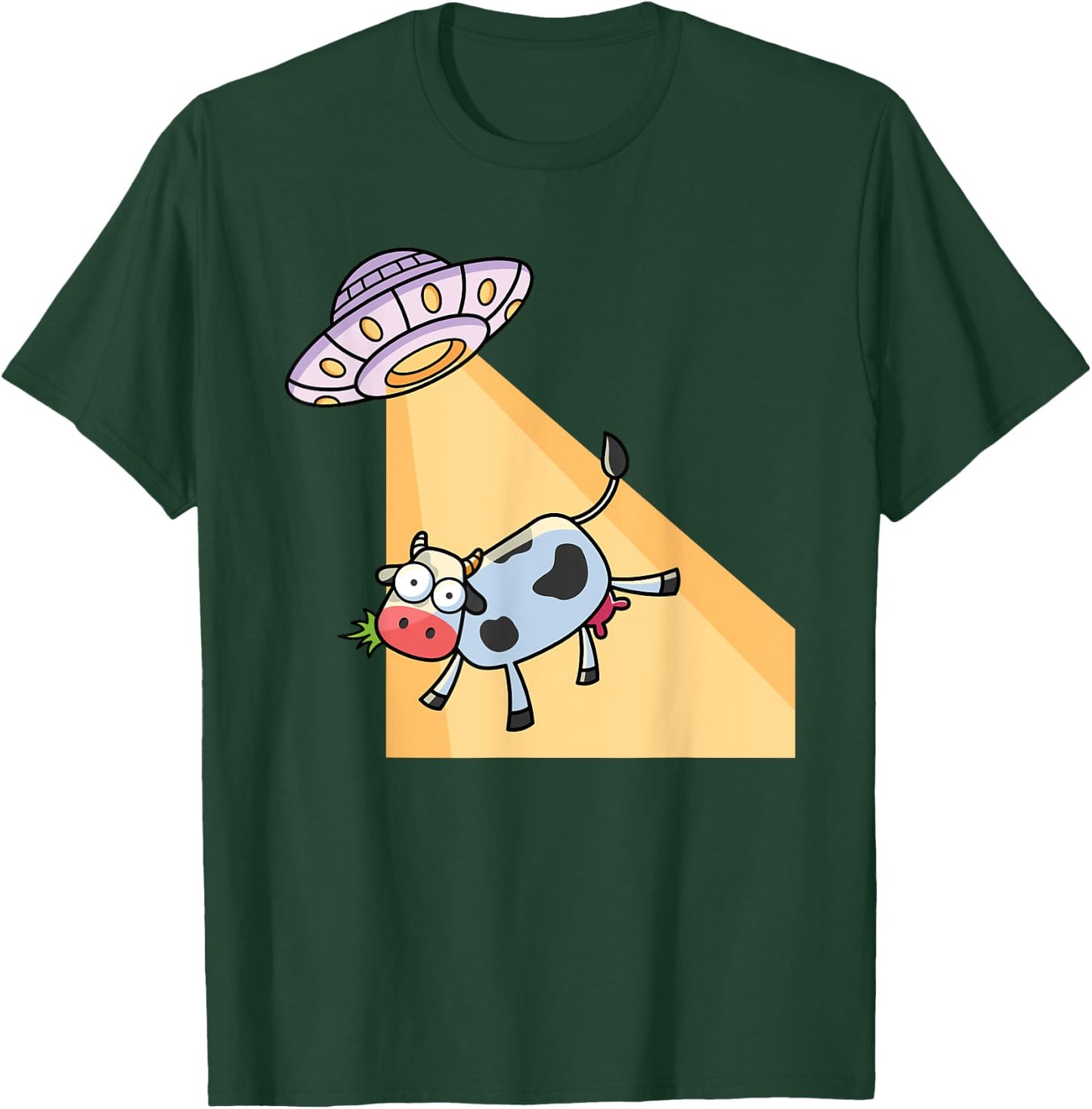 Cow UFO Alien Abduction Farm Animal Cow Lover T-Shirt - T-Shirt | Forest