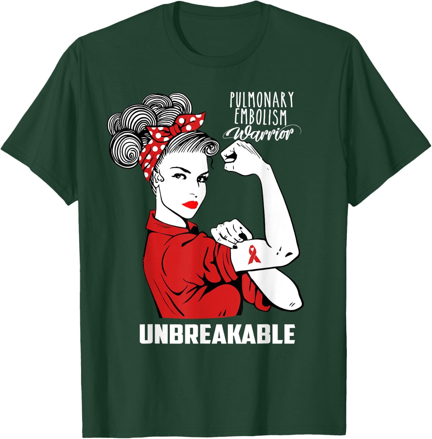 Pulmonary Embolism Warrior Unbreakable Shirt Awareness Gift T-Shirt - T-Shirt | Forest