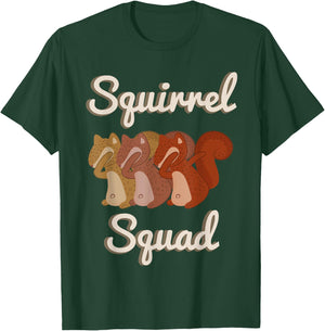 Your Squirrel Shirt Squirrel Squad -Adults Black Short Sleeve T-Shirt - T-Shirt | Forest