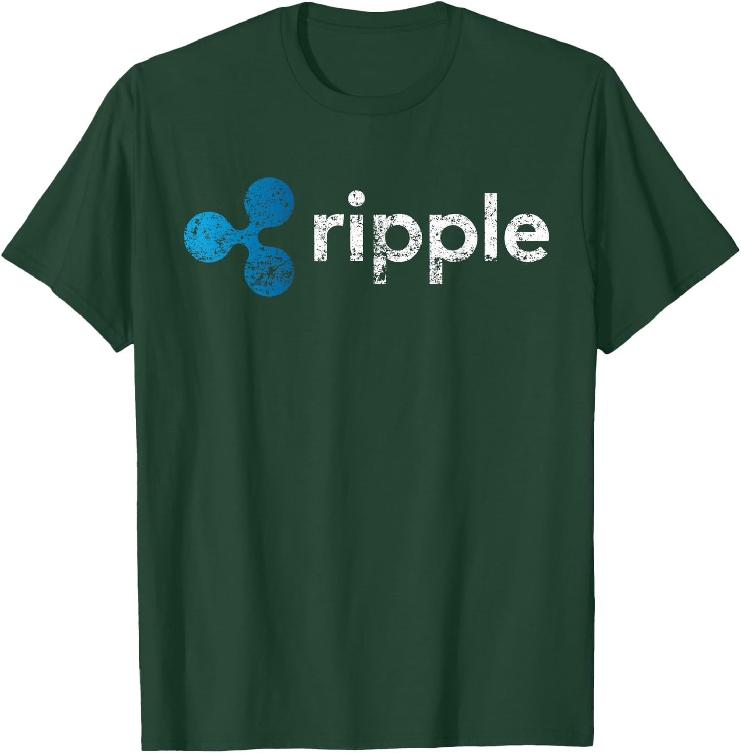 Ripple To-The-Moon! Rocket Graphic XRP Crypto -Adults Black Small Modern Short Sleeve Cotton Blend T-Shirt - T-Shirt | Forest