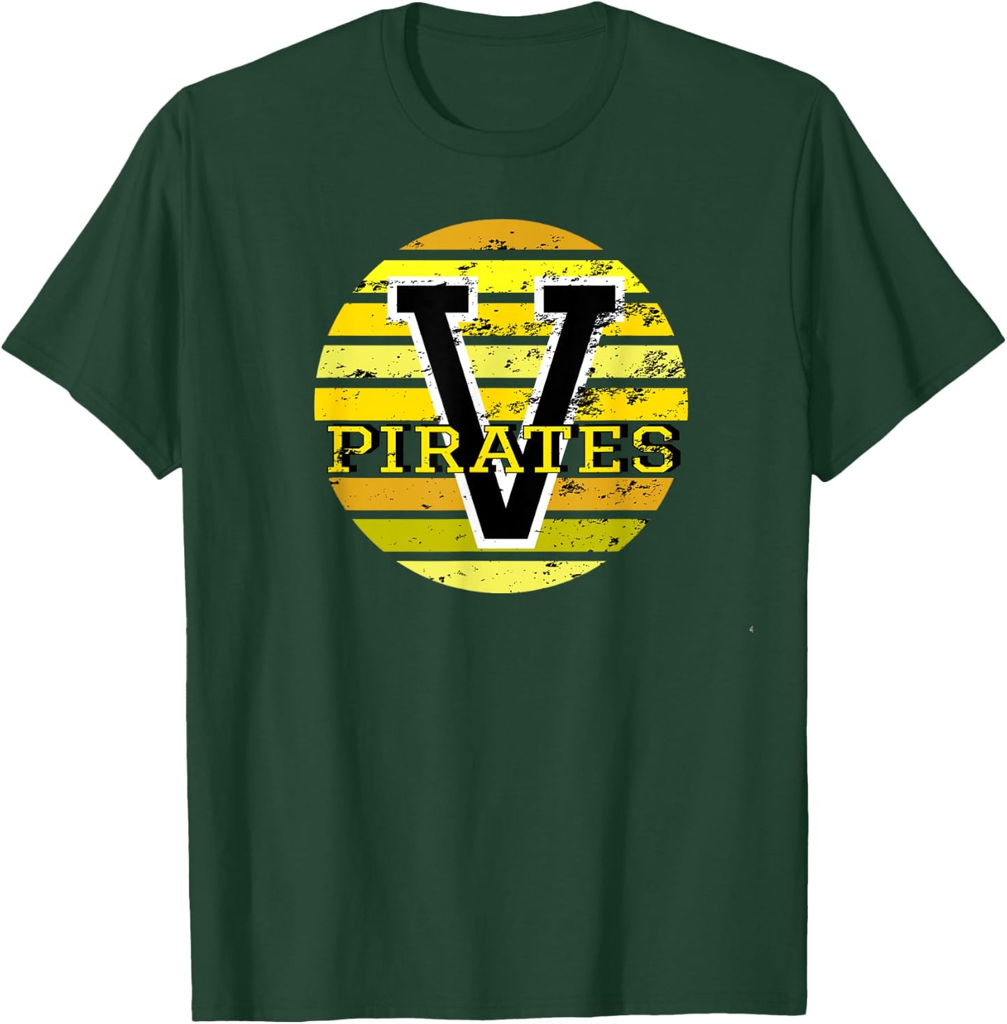 V Vidor Pirates Black & Gold School Mascot Spirit T Shirt T-Shirt - T-Shirt | Forest