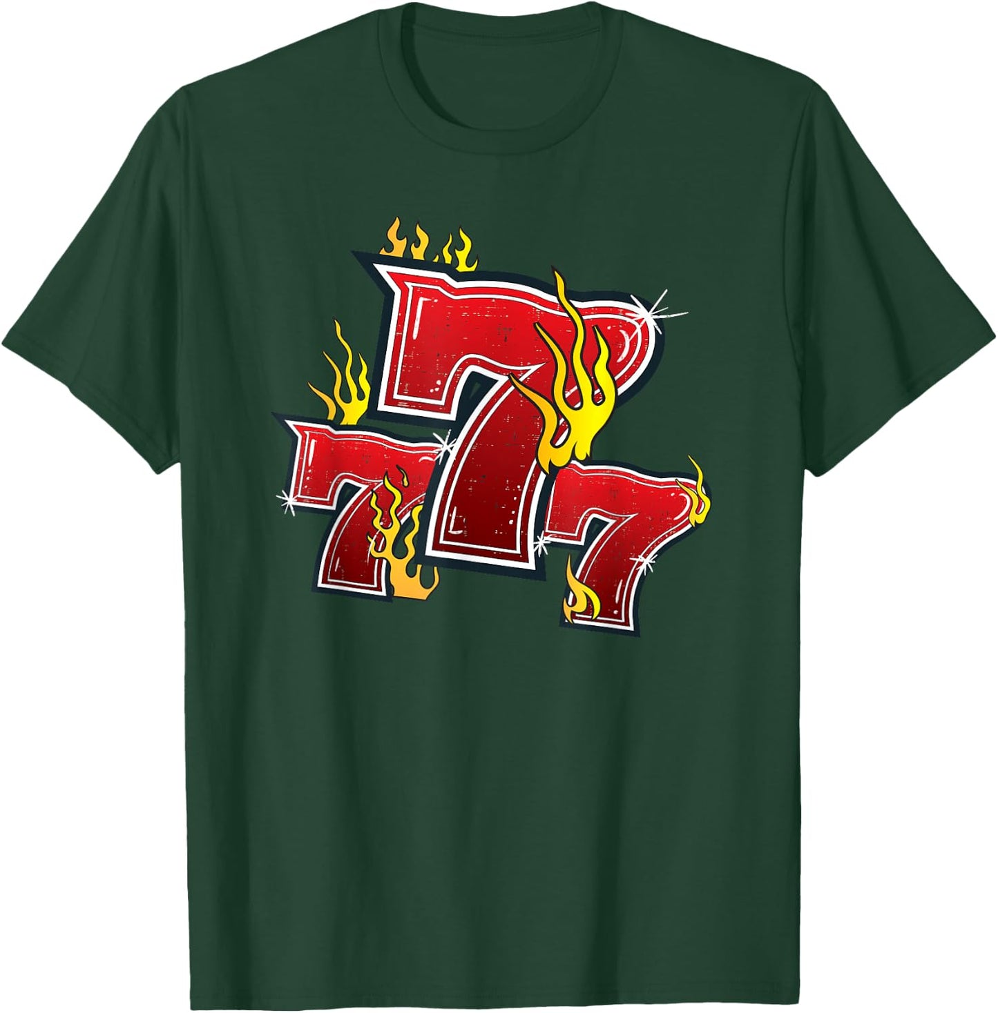 777 Lucky Slot Machine Numbers Jackpot T-Shirt - T-Shirt | Forest