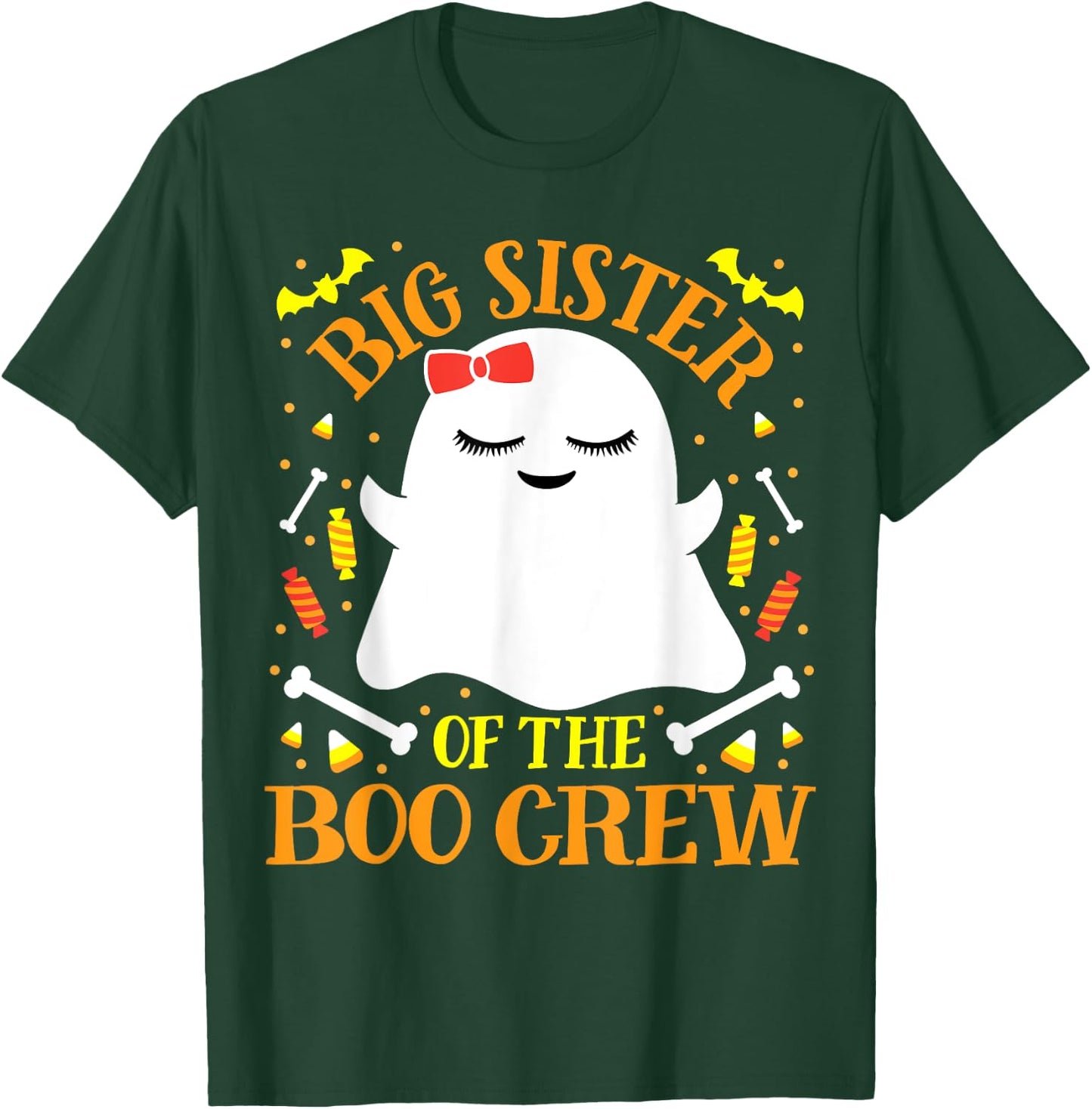 Big Sister Boo Crew Ghost Matching Family Girls Halloween T-Shirt - T-Shirt | Forest