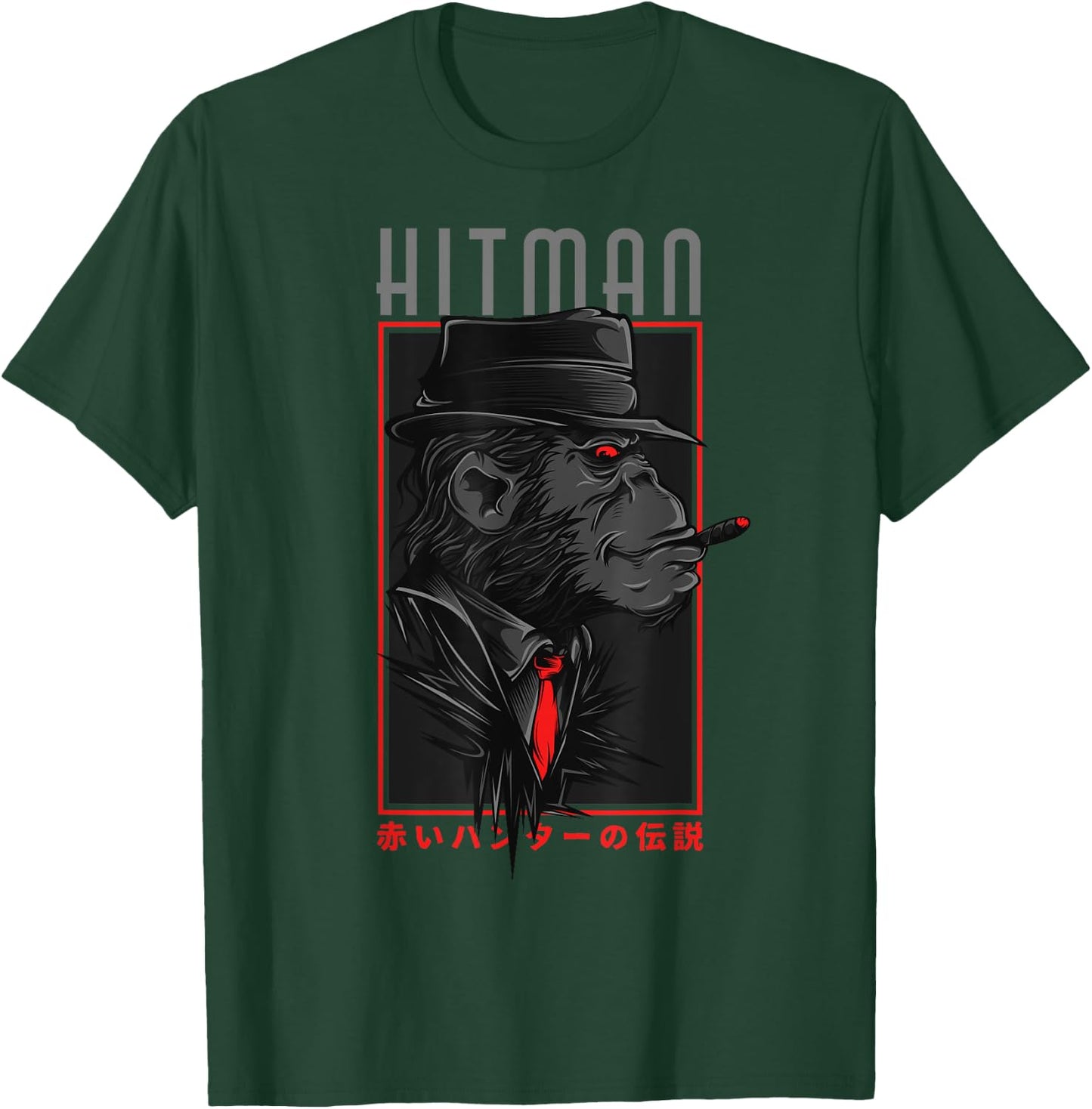 Japanese Gorilla Monkey Gang Gangsta Mafia Hitman Asian T-Shirt - T-Shirt | Forest