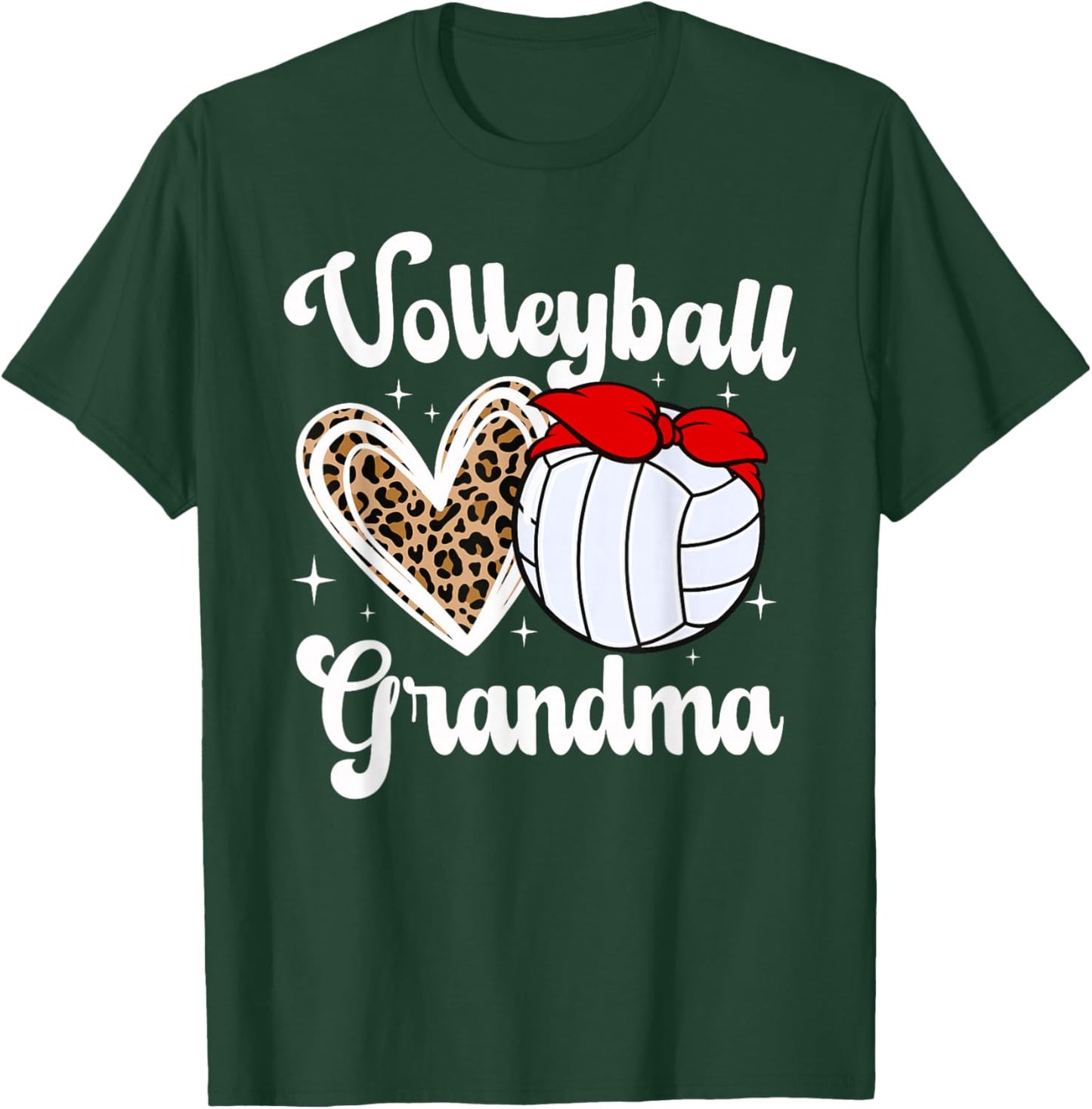 Volleyball Grandma Bow Grandma Of A Volleyball Player T-Shirt - T-Shirt | Forest