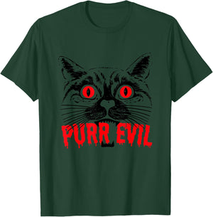 Purr Evil Satanic Cat Spooky design for Halloween T-Shirt - T-Shirt | Forest