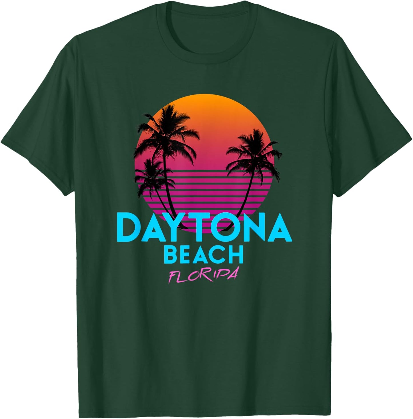 Daytona Beach Florida Retro 80s T-Shirt - T-Shirt | Forest