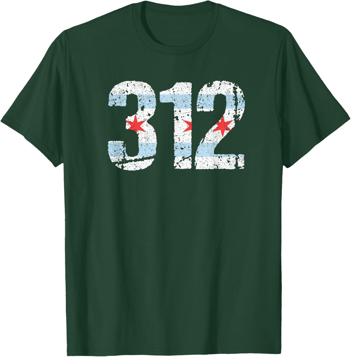 Chicago Shirt Chicago 312 Flag Area Code T Shirt City Pride T-Shirt - T-Shirt | Forest