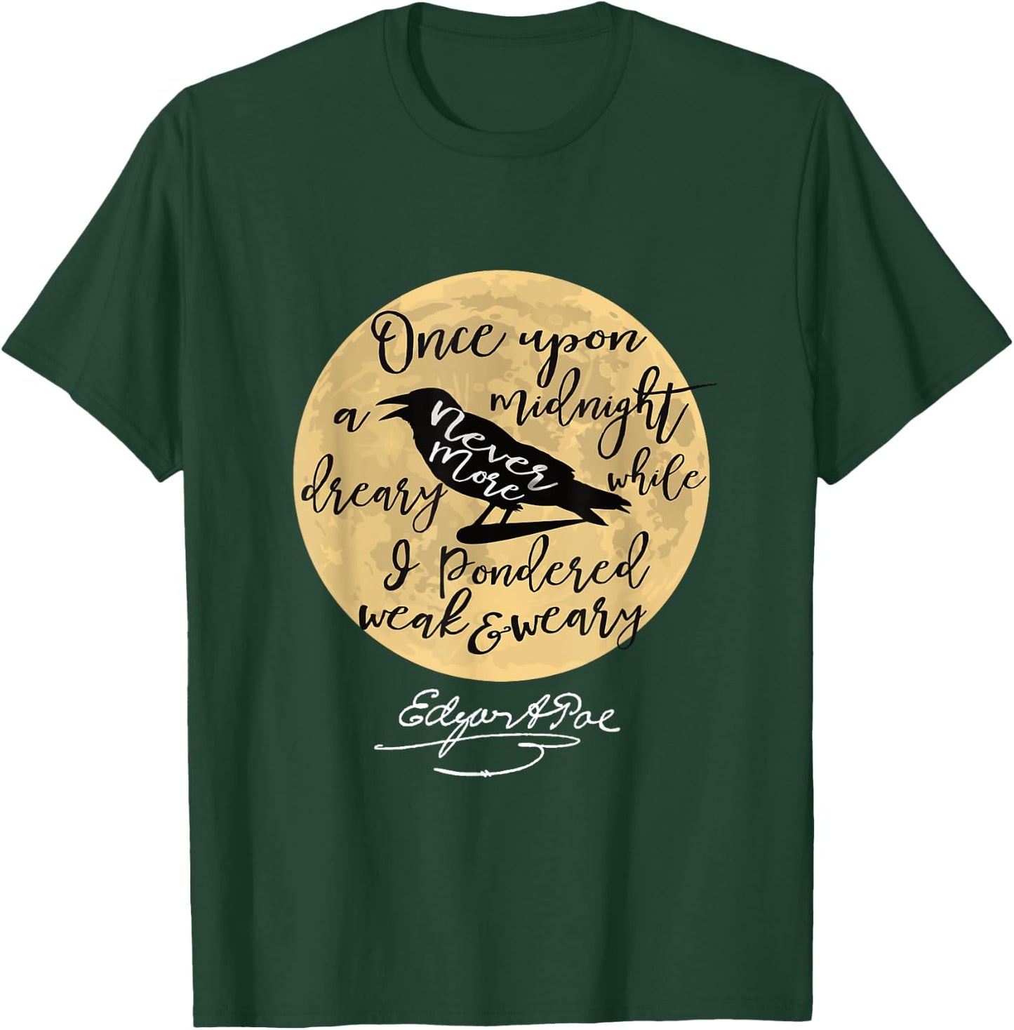 Gothic Edgar Allan Poe The Raven Literary Gifts T-Shirt - T-Shirt | Forest