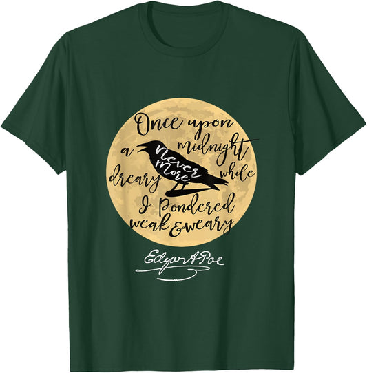 Gothic Edgar Allan Poe The Raven Literary Gifts T-Shirt - T-Shirt | Forest