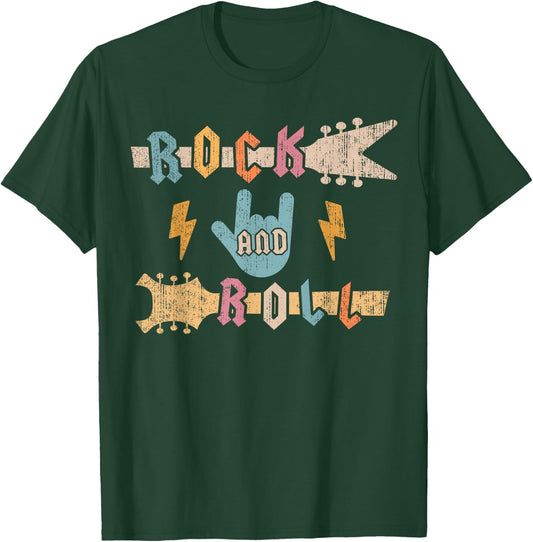 Kids Rock And Roll Vintage Design Concert Band, Rock Music T-Shirt - T-Shirt | Forest