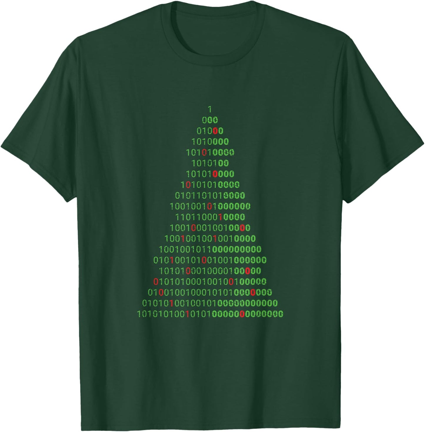 Funny Binary Christmas Tree Computer Programmers and Geek T-Shirt - T-Shirt | Forest