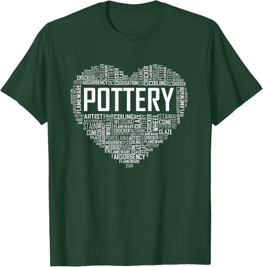 Proud Clay Pottery Heart for Ceramic Artists T-Shirt - T-Shirt | Forest