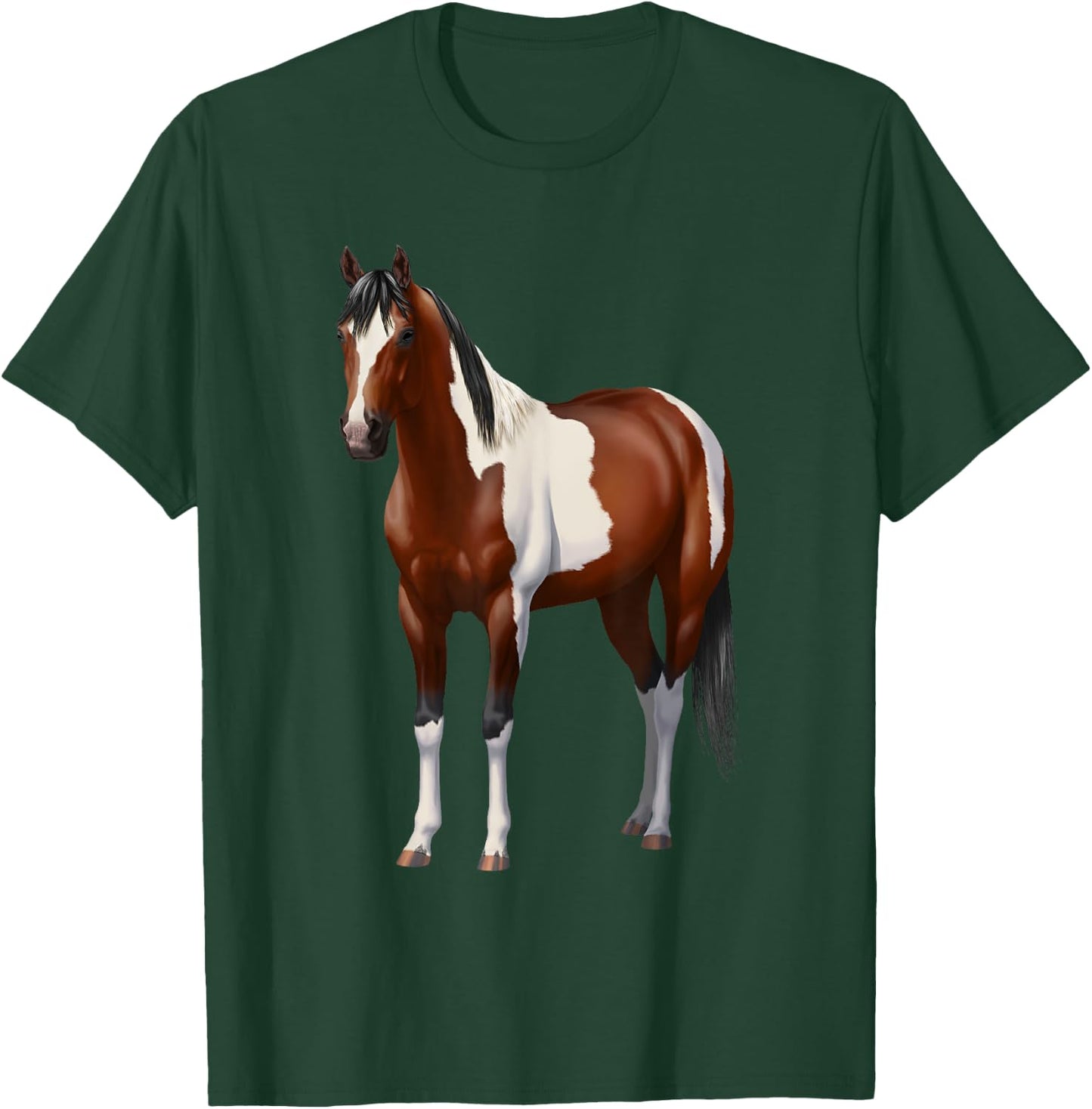 Beautiful Brown Bay Pinto Paint Horse Lover Gift T-Shirt - T-Shirt | Forest