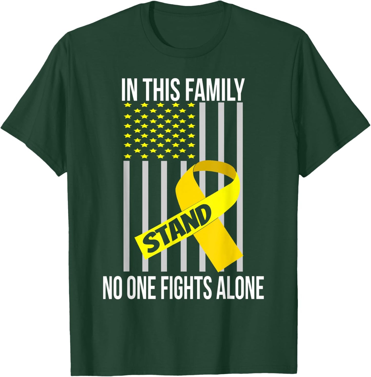 USA Flag Spina Bifida Ribbon Spina Bifida Awareness T-Shirt - T-Shirt | Forest