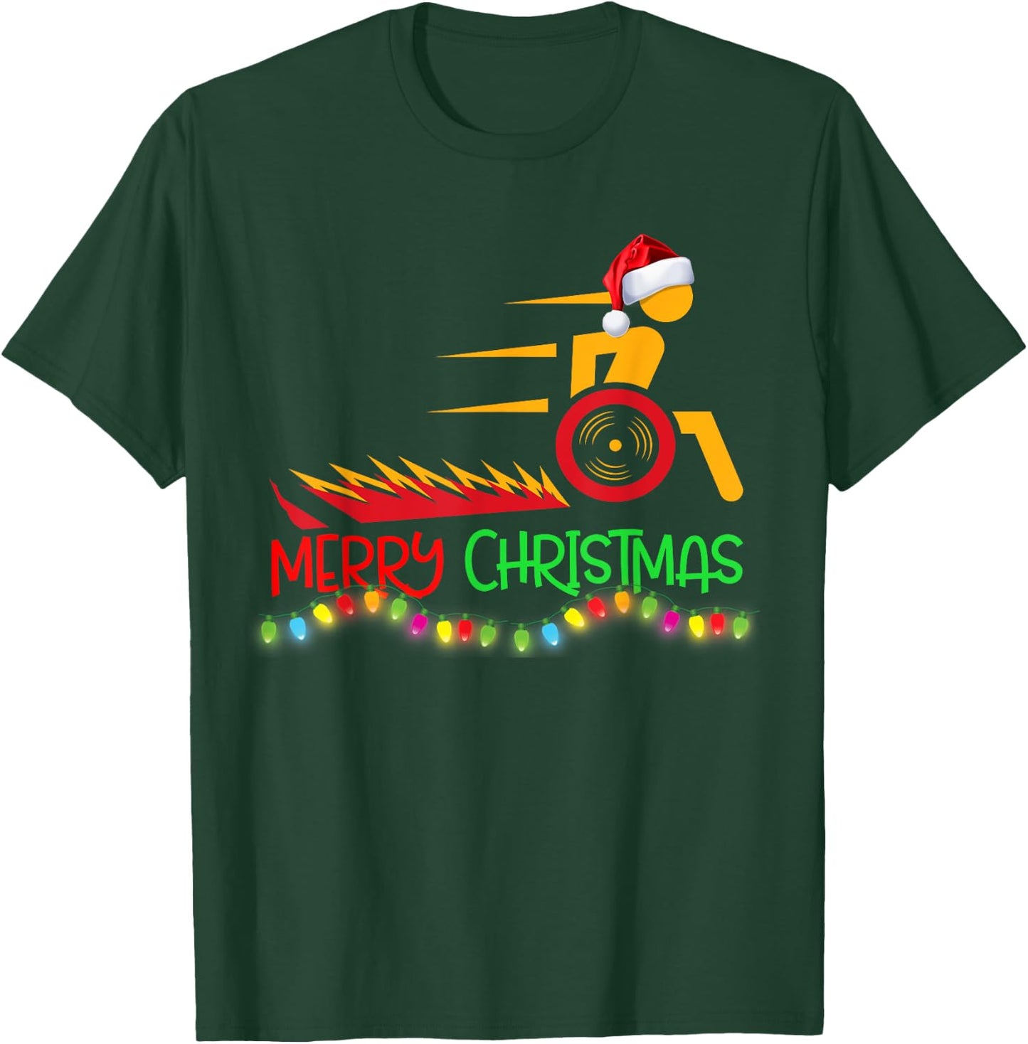 Funny Wheelchair Design | Gift Xmas Merry Christmas Saying T-Shirt - T-Shirt | Forest