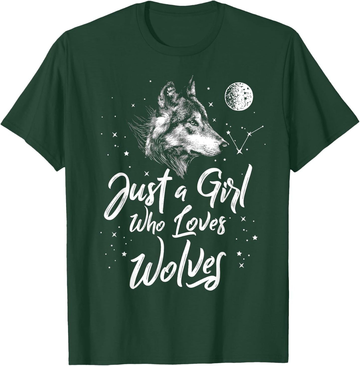 Just A Girl Who Loves Wolves Shirt Wolf Shirt Women Girls T-Shirt - T-Shirt | Forest