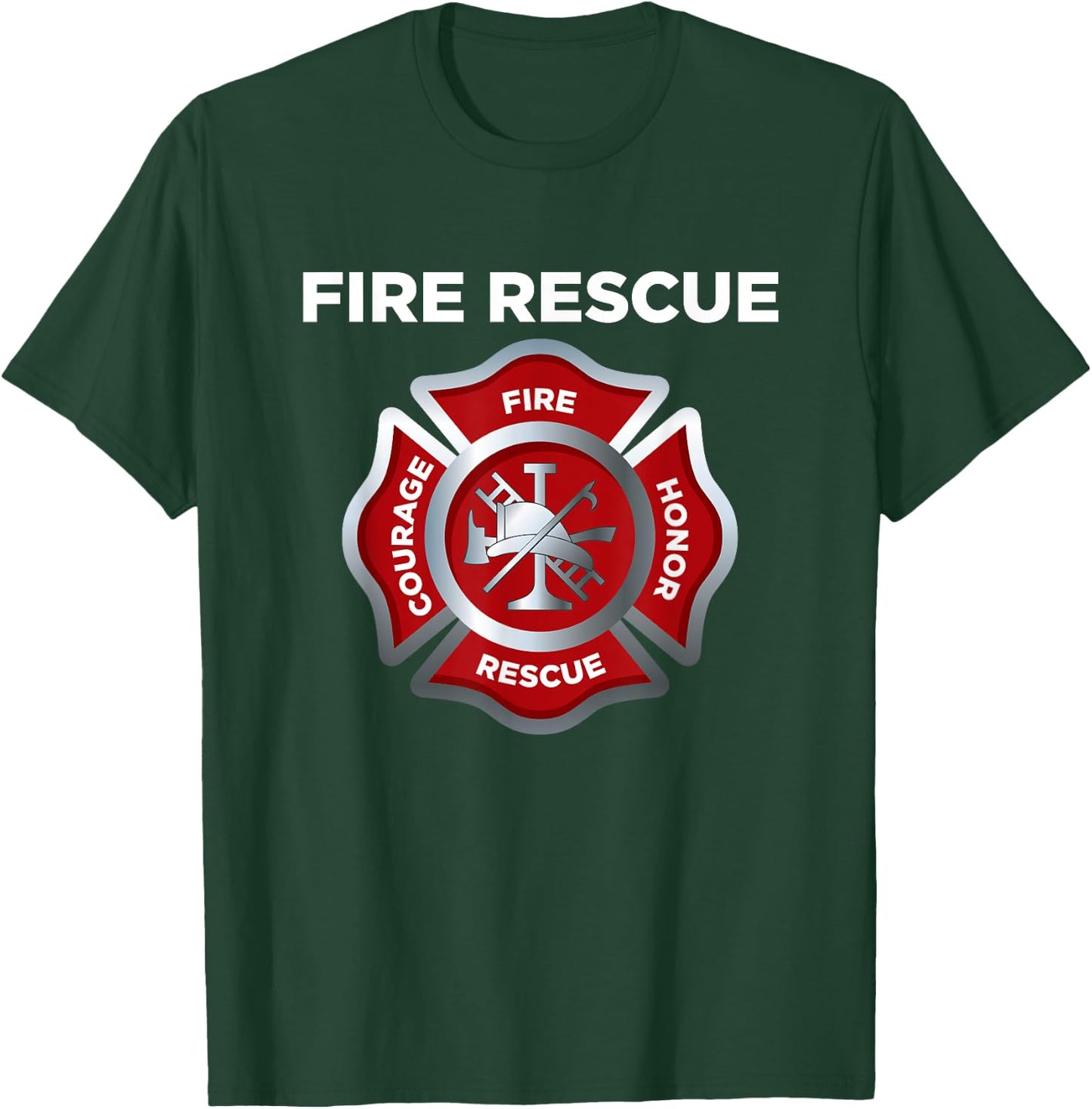 Firefighter EMS Fire Rescue T-Shirt - T-Shirt | Forest