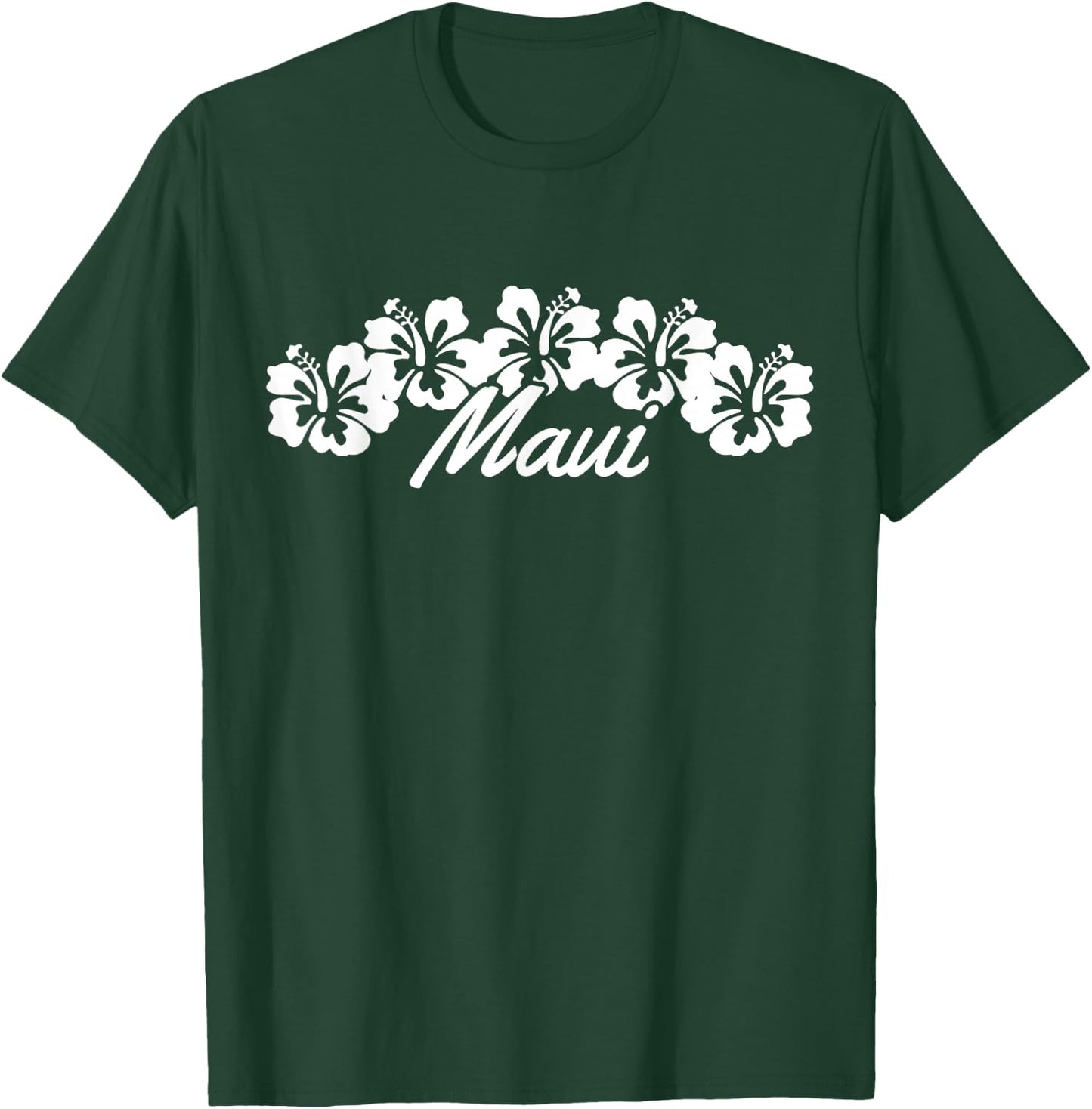 Maui Hawaii Hibiscus Flowers Hawaiian Islands Surfer Gift T-Shirt - T-Shirt | Forest