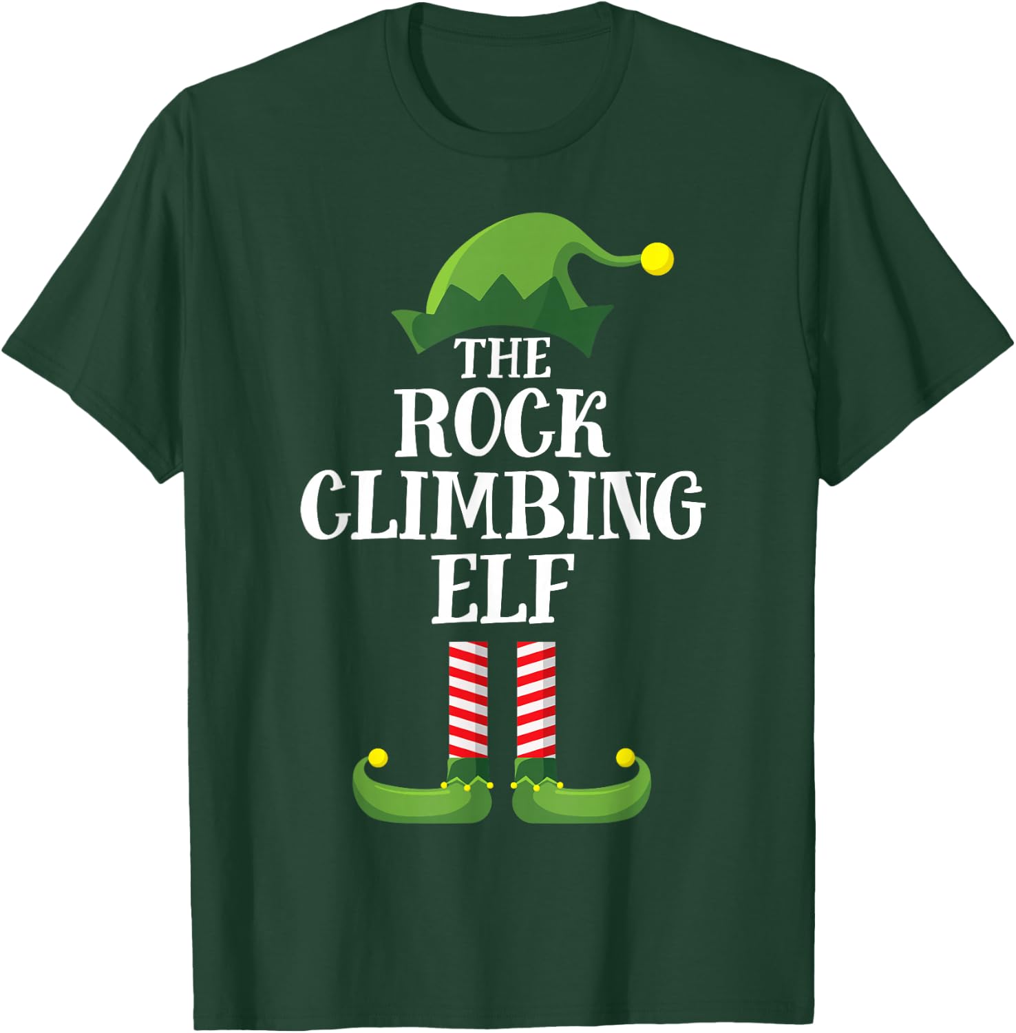Rock Climbing Elf Matching Family Group Christmas Pyjamas T-Shirt - T-Shirt | Forest