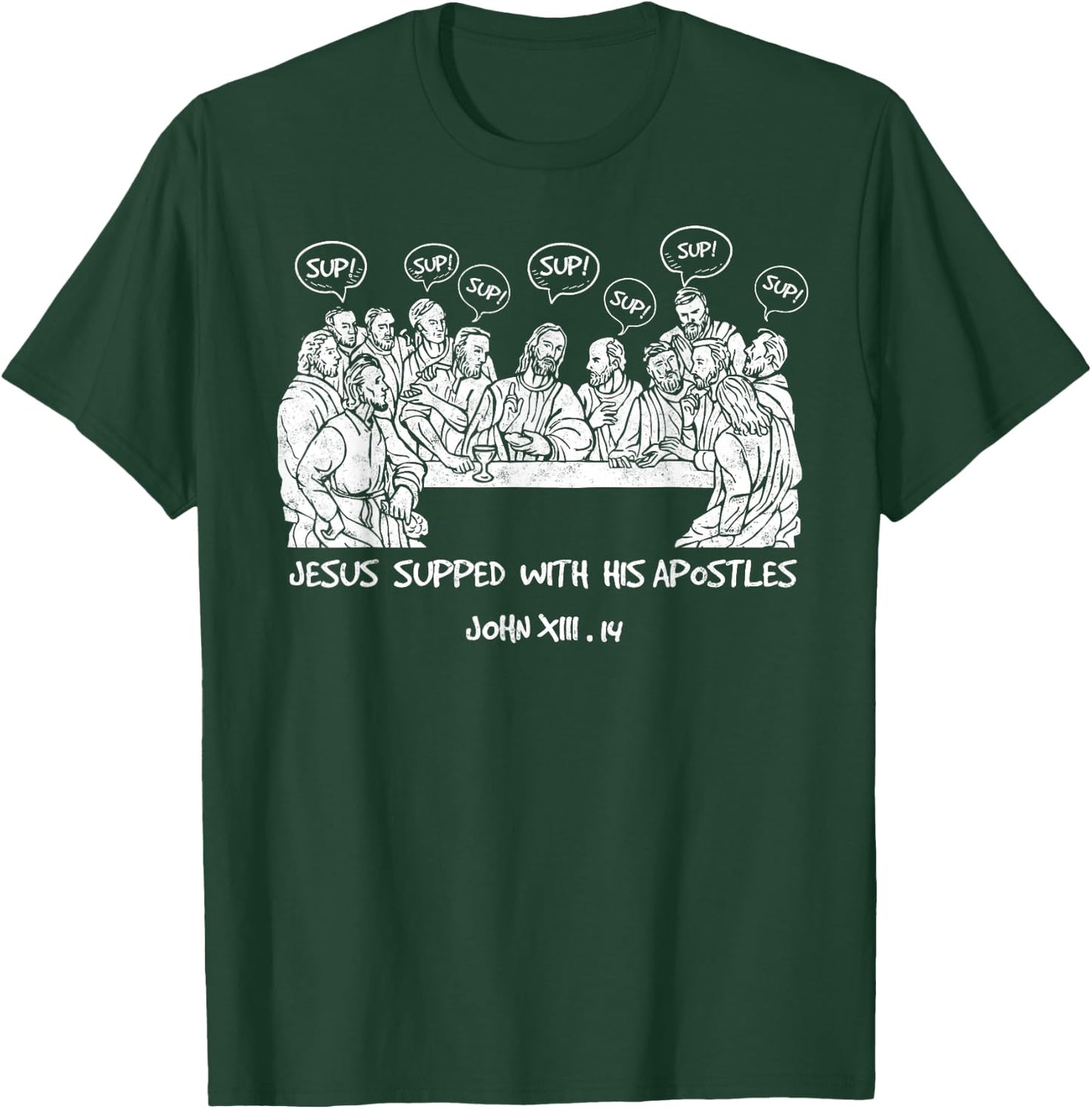 Funny Jesus with Apostles Christian Joke Religious Humor T-Shirt - T-Shirt | Forest