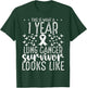 1 Year Lung Cancer Survivor Ribbon Lung Cancer Awareness T-Shirt - T-Shirt | Forest