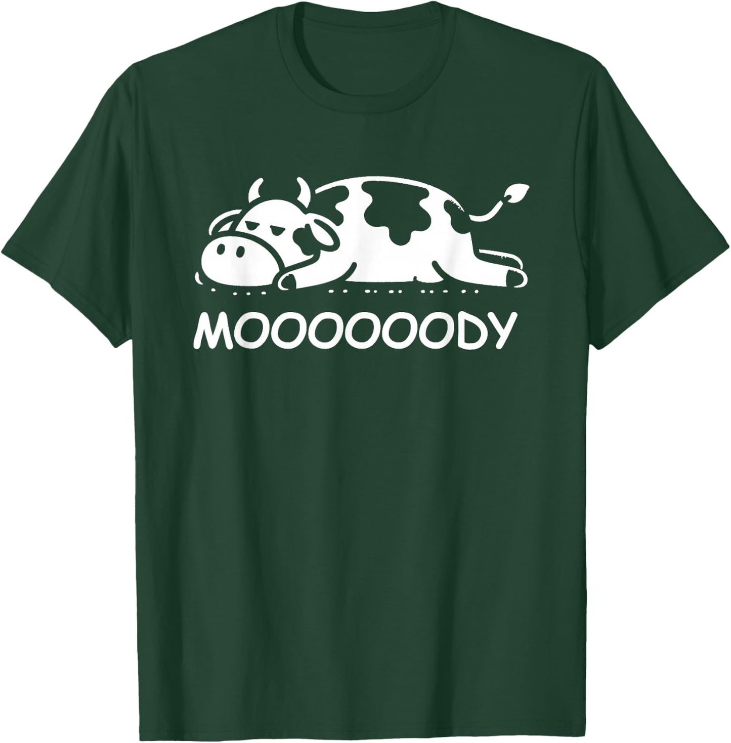 Cow Moody Funny Sleepy Cow Lazy Cow T-Shirt - T-Shirt | Forest