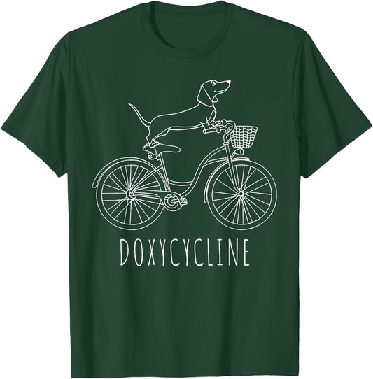 Doxycycline Funny Dachshund Cycle T-Shirt - T-Shirt | Forest