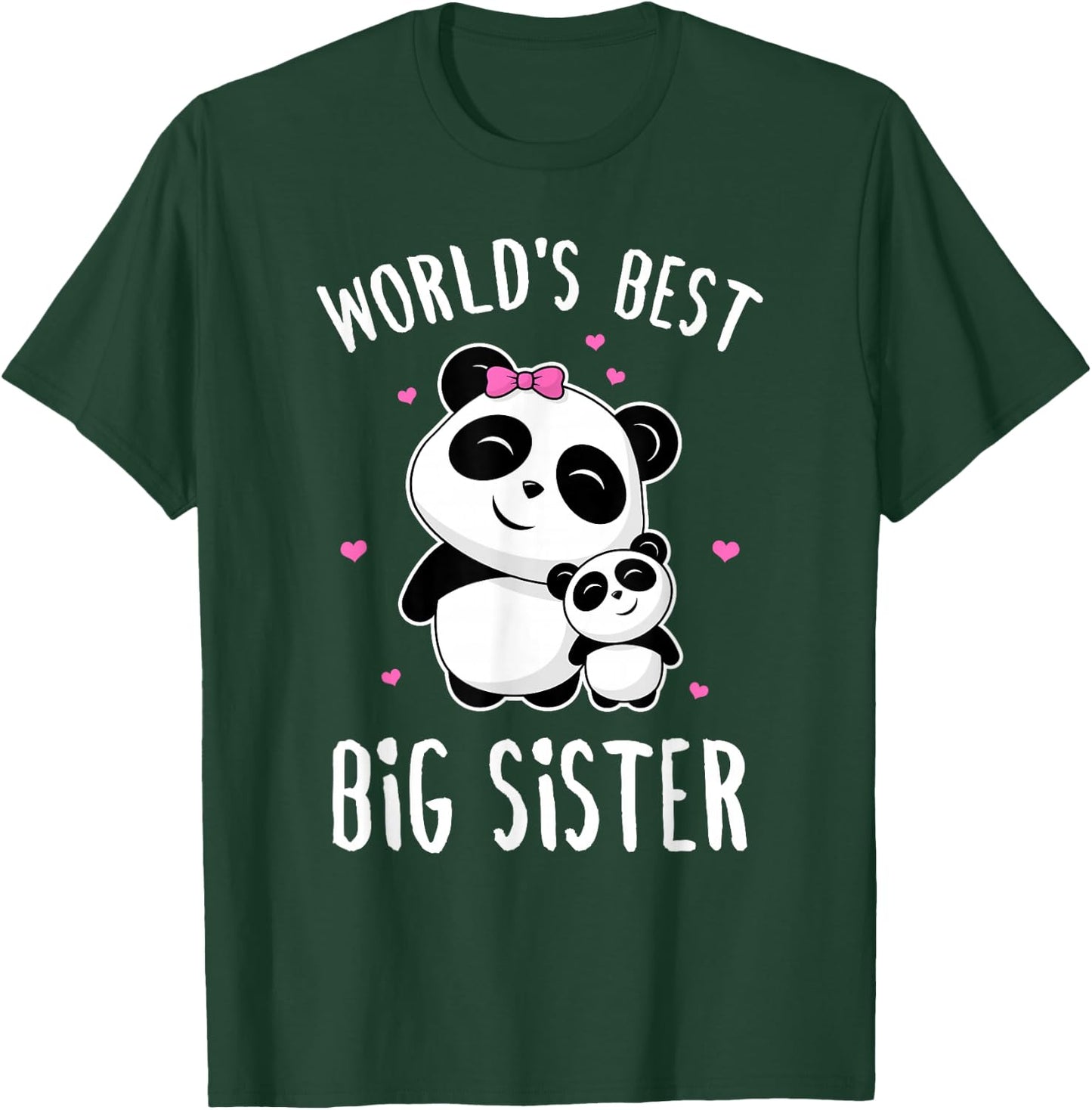 World's Best Big Sister - Cute Pandas Panda Siblings Gift T-Shirt - T-Shirt | Forest