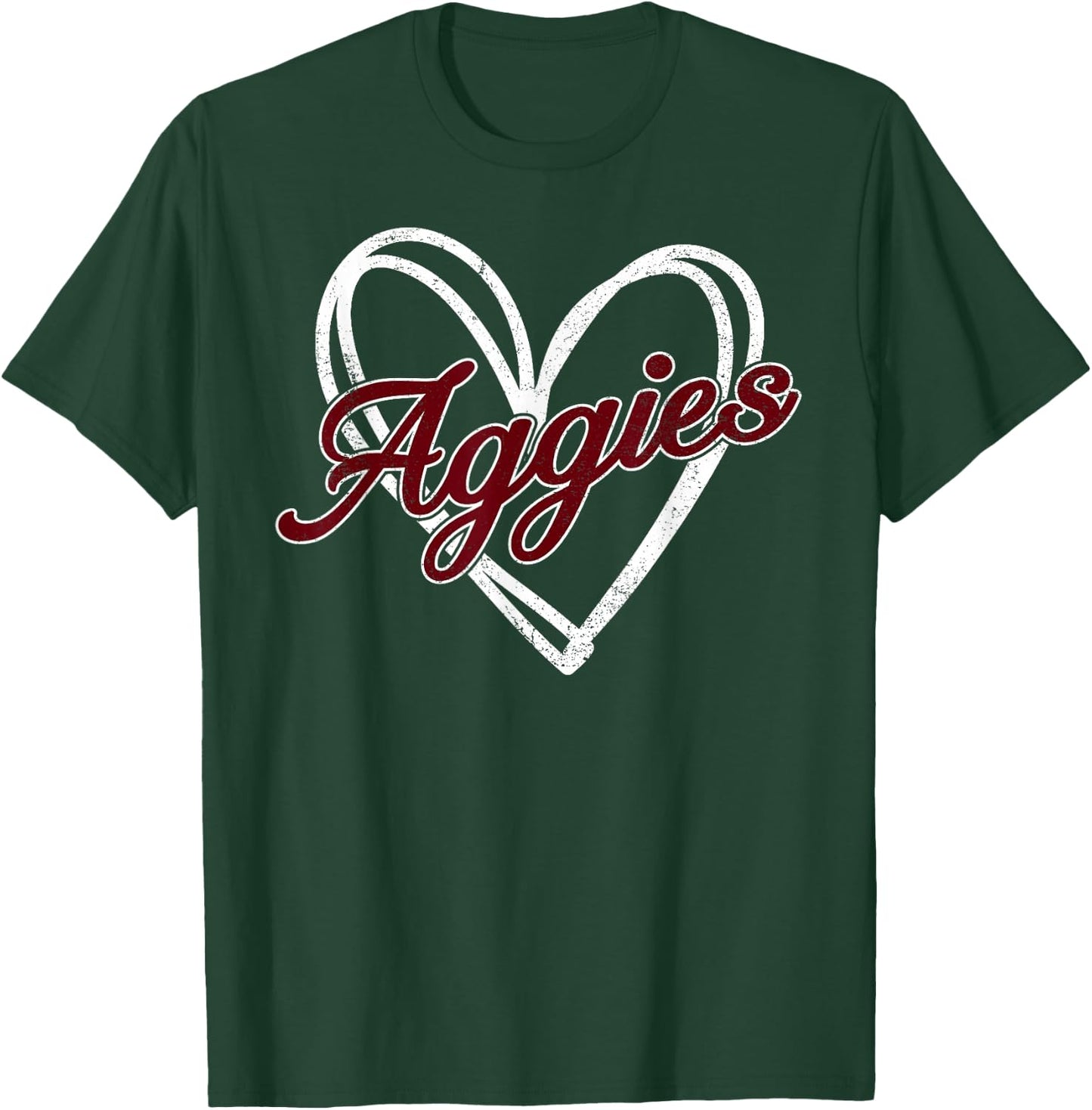 Retro Personalized Aggies-Heart Men Women Kid T-Shirt - T-Shirt | Forest