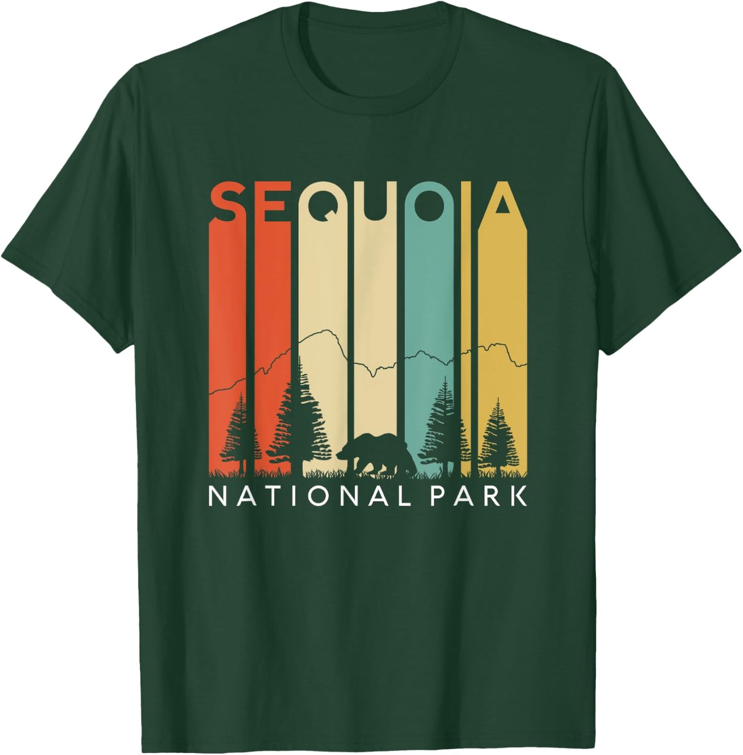 Sequoia National Forest Retro Camping California Kern River T-Shirt - T-Shirt | Forest