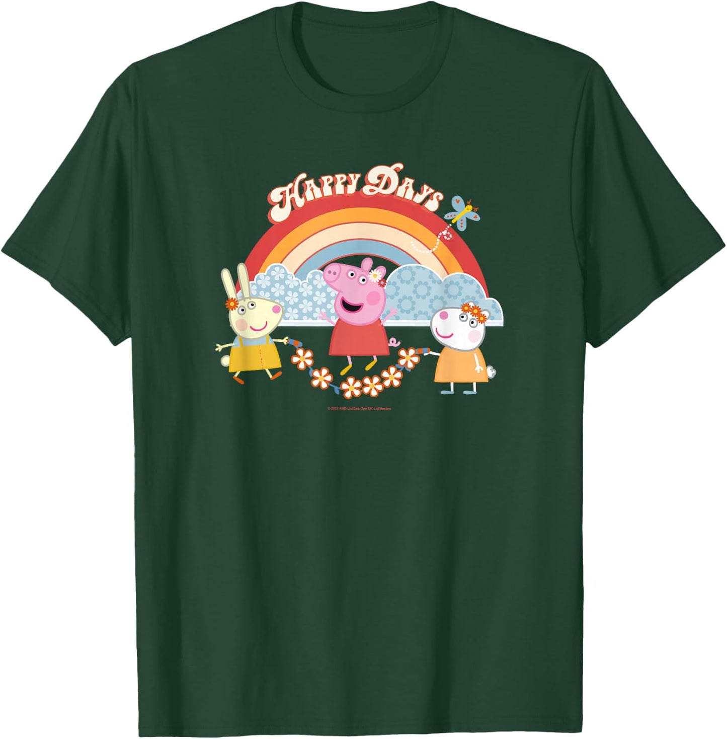 Peppa Pig Happy Days Vintage Rainbow Playful Friends T-Shirt - T-Shirt | Forest