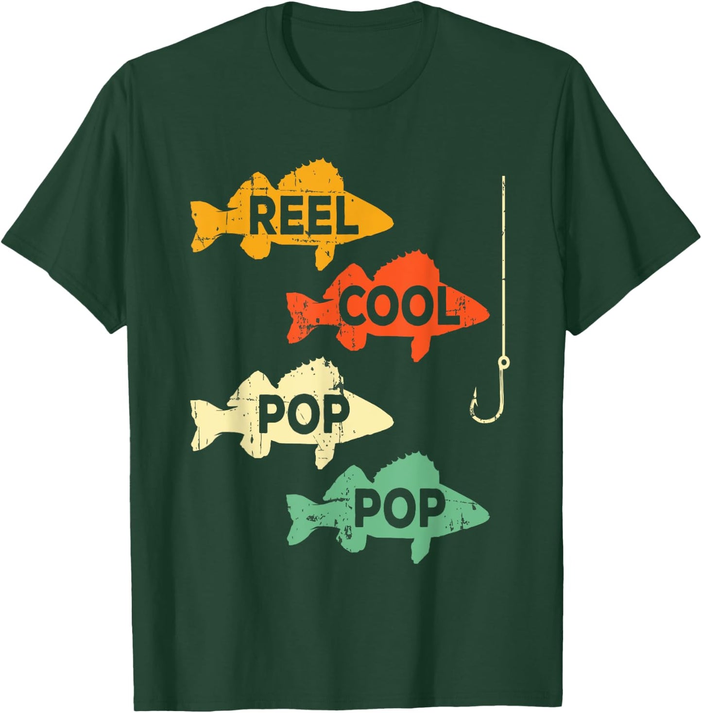 Reel Cool Pop Pop Fishing Pun Cool Poppop Walleye Fish Gift T-Shirt - T-Shirt | Forest