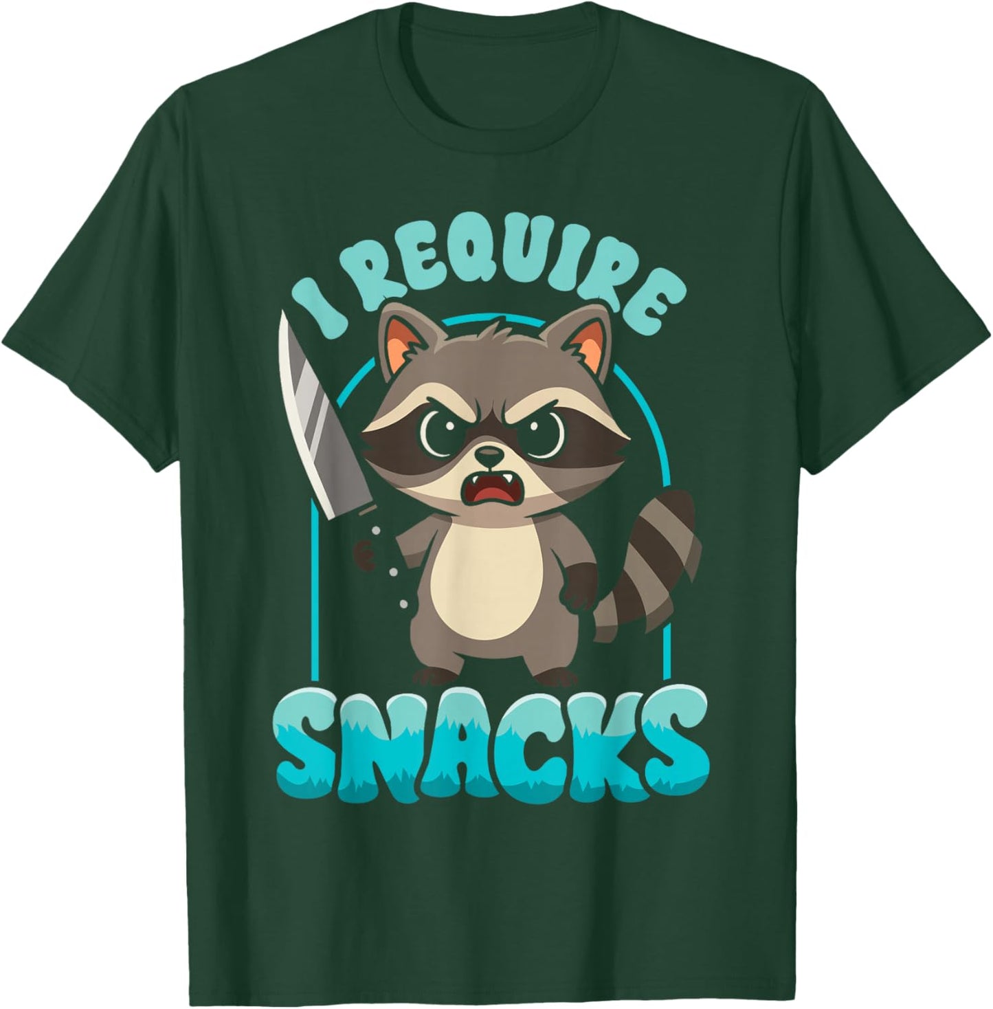 Funny Raccoon Require Snack Lover Trash Panda Meme Sarcastic T-Shirt - T-Shirt | Forest