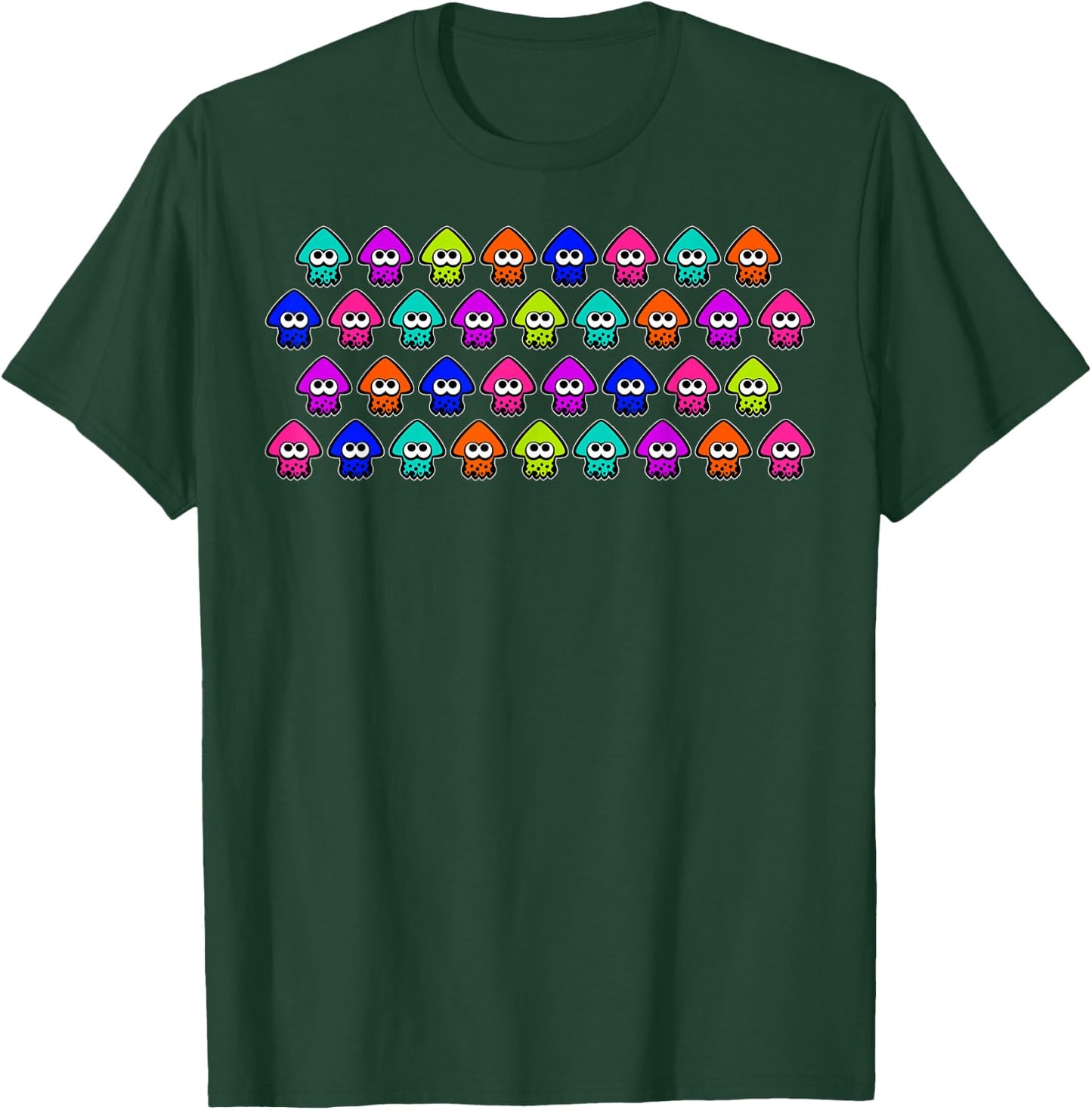 Nintendo Splatoon Rainbow Inklings Squid Row Graphic T-Shirt - T-Shirt | Forest