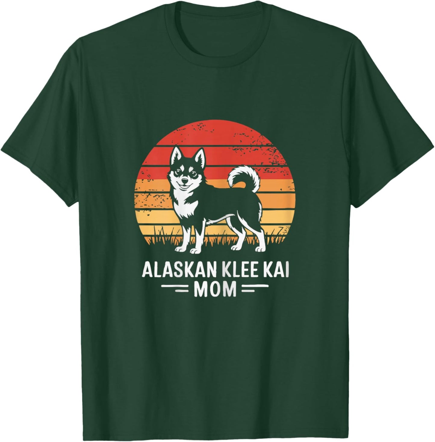 Retro Sunset Alaskan Klee Kai Dog Mom T-Shirt - T-Shirt | Forest