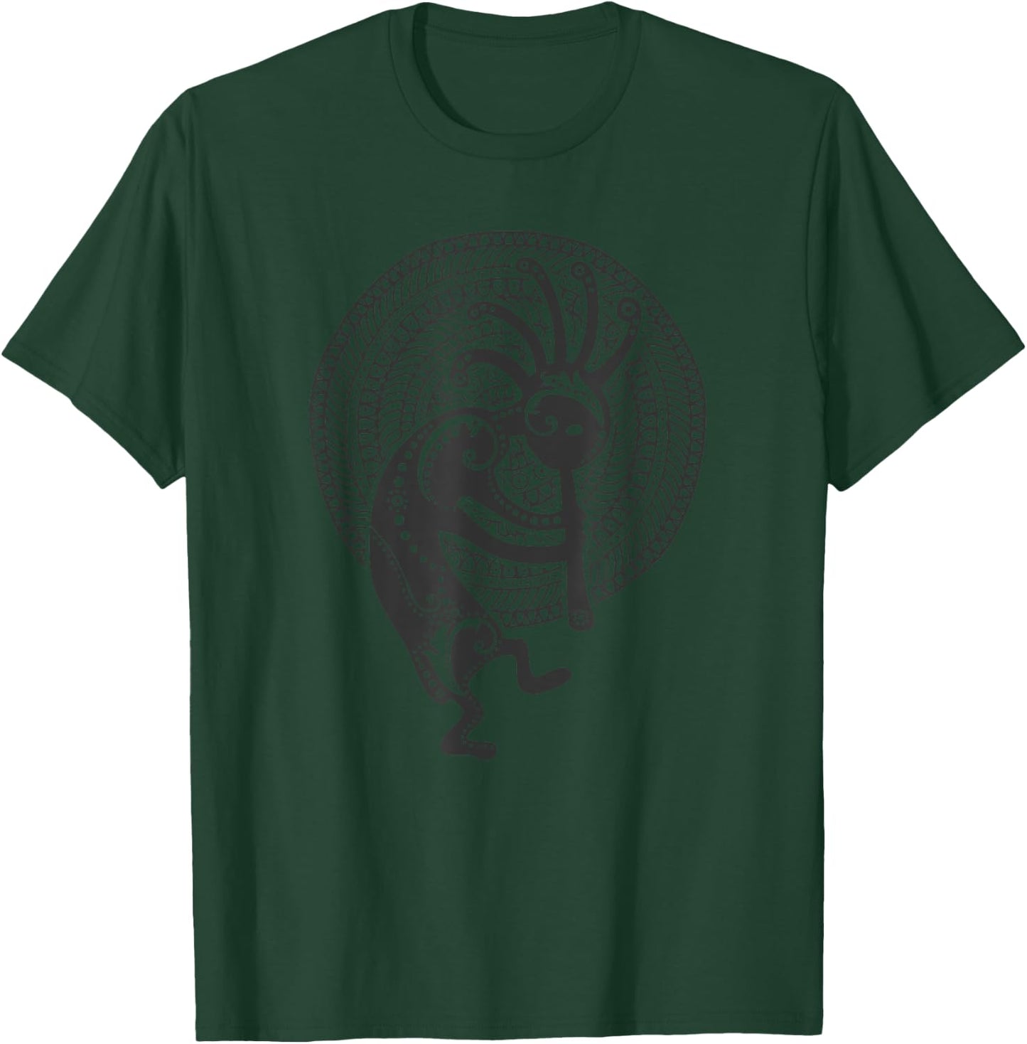 KOKOPELLI folklore MANDALA - Solid Black - Culture Fan Fun T-Shirt - T-Shirt | Forest