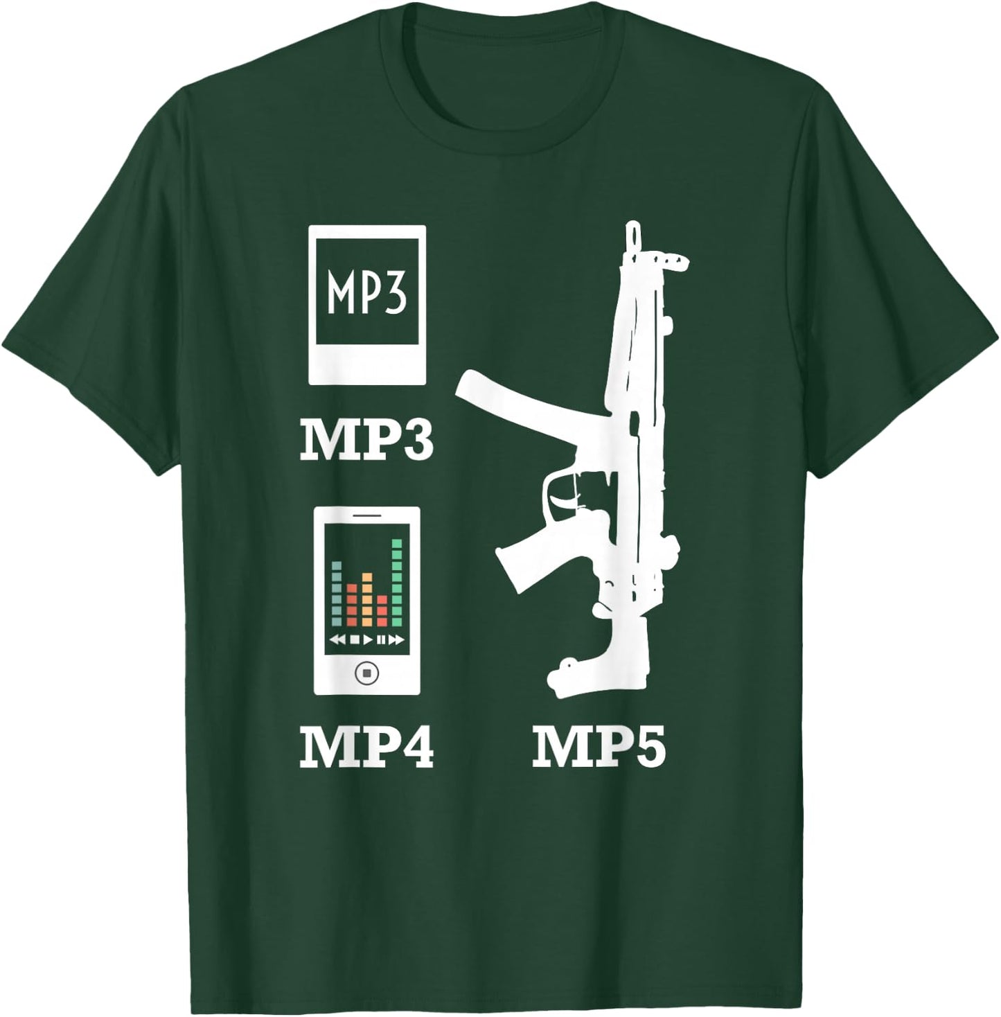 MP3 MP4 MP5 Vintage 2nd Amendment American Music T Shirt T-Shirt - T-Shirt | Forest