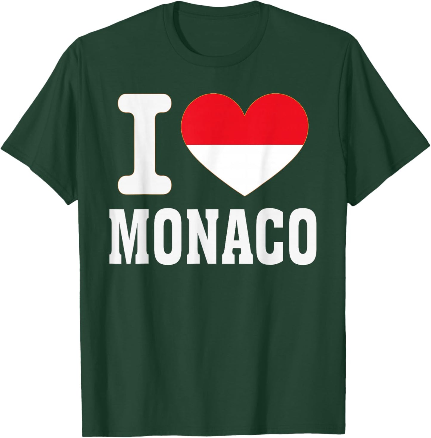 I Love Monaco Heart Souvenir Lovers Pride Travel T-Shirt - T-Shirt | Forest
