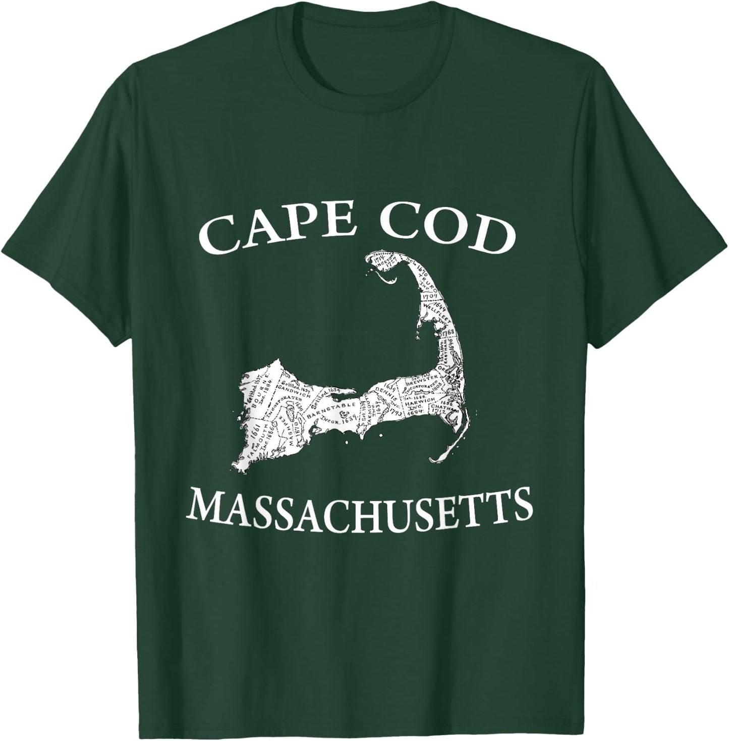Cape Cod Map T Shirt T-Shirt - T-Shirt | Forest