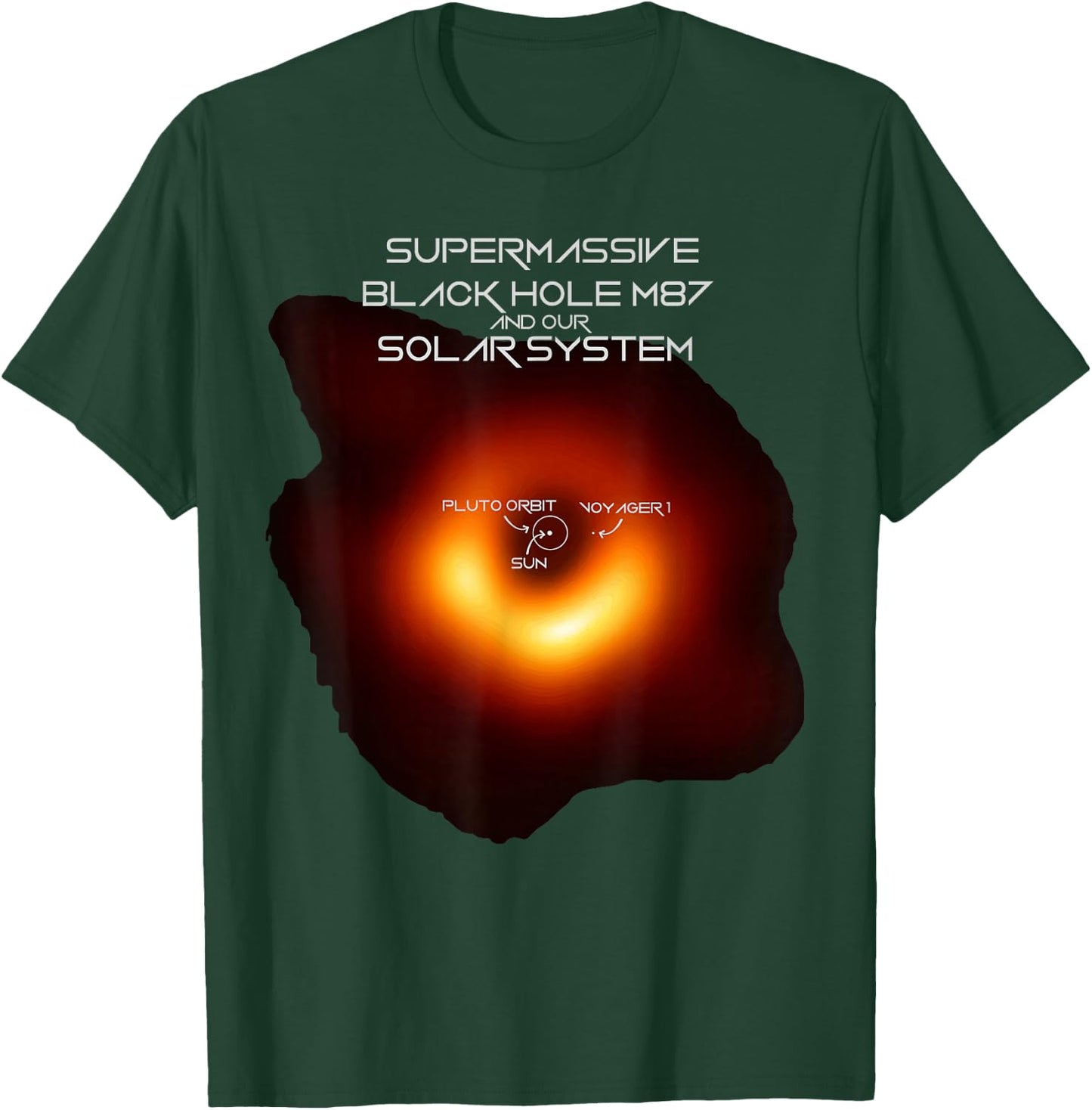 Black Hole M87 Comparison With our Solar System T-Shirt - T-Shirt | Forest