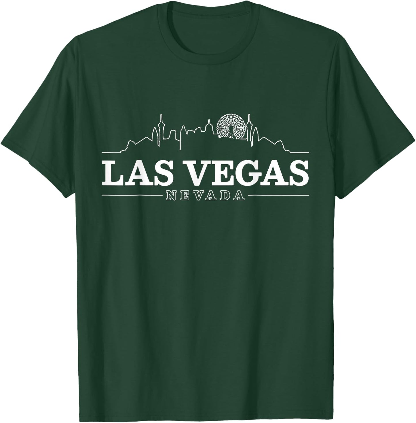 Las Vegas Skyline - Vintage Nevada Souvenir Gift T-Shirt - T-Shirt | Forest