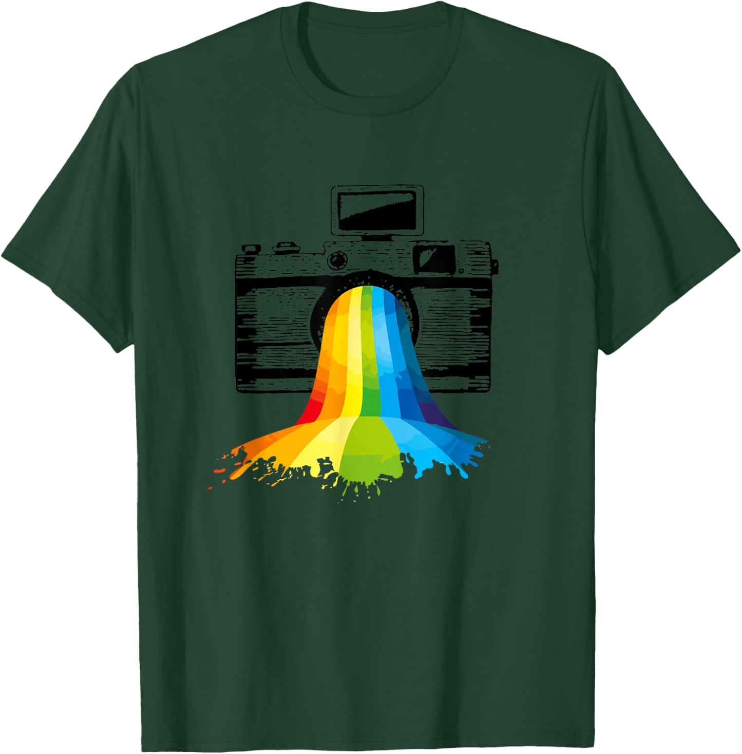 Photography Art Camera Rainbow Photographer Gift T-Shirt - T-Shirt | Forest