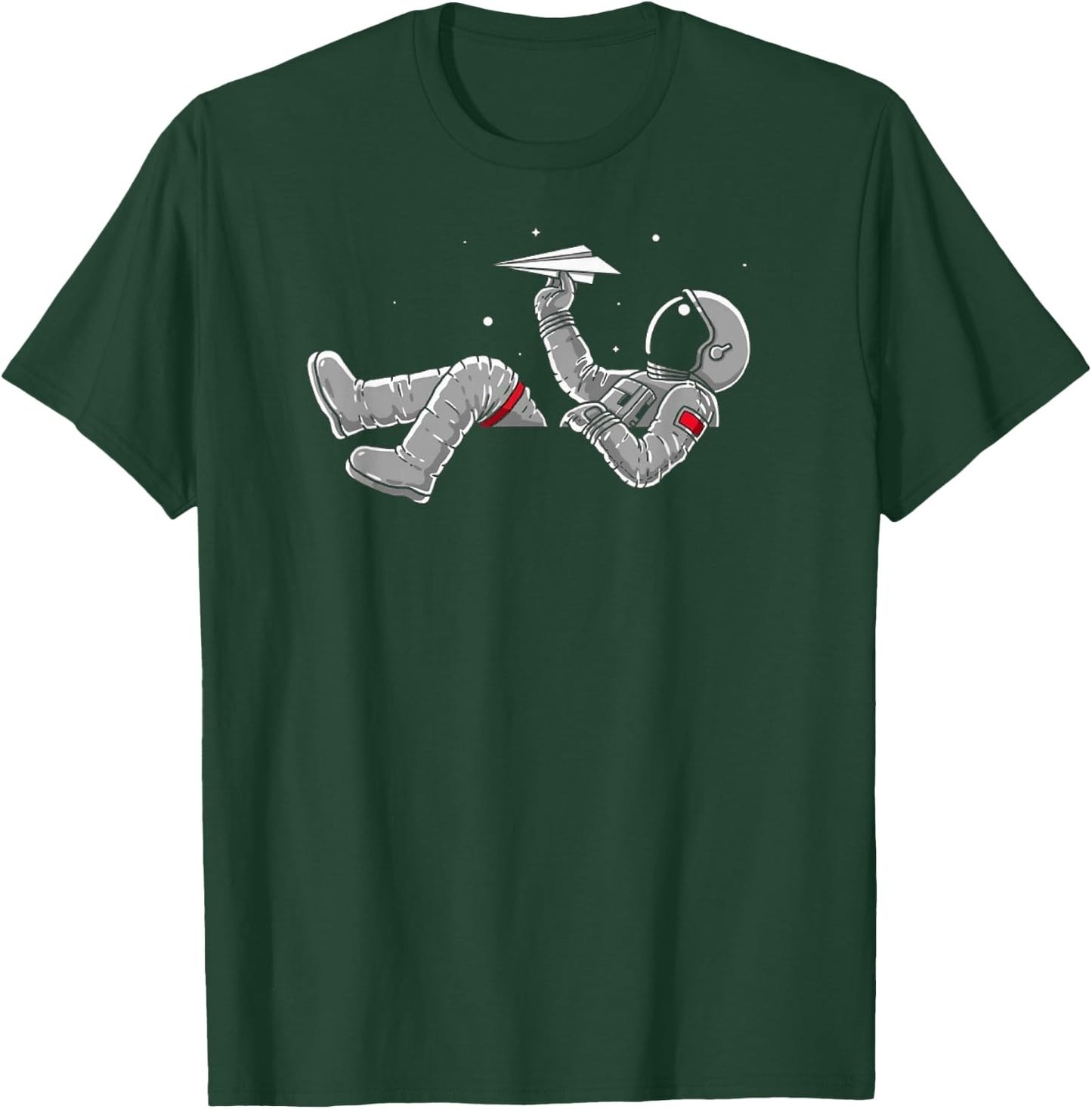 Relaxing Astronaut Throwing Paper Airplanes T-Shirt - T-Shirt | Forest