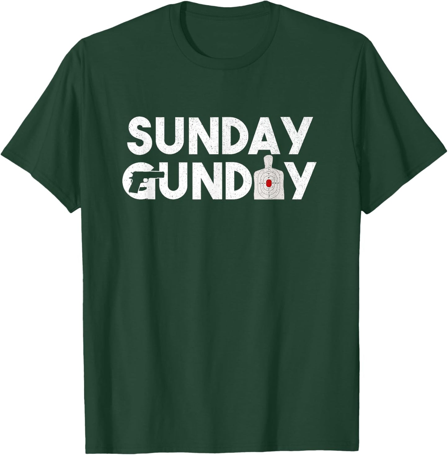 Sunday Gunday T Shirt Pro Gun Shooting Slogan Gifts T-Shirt - T-Shirt | Forest