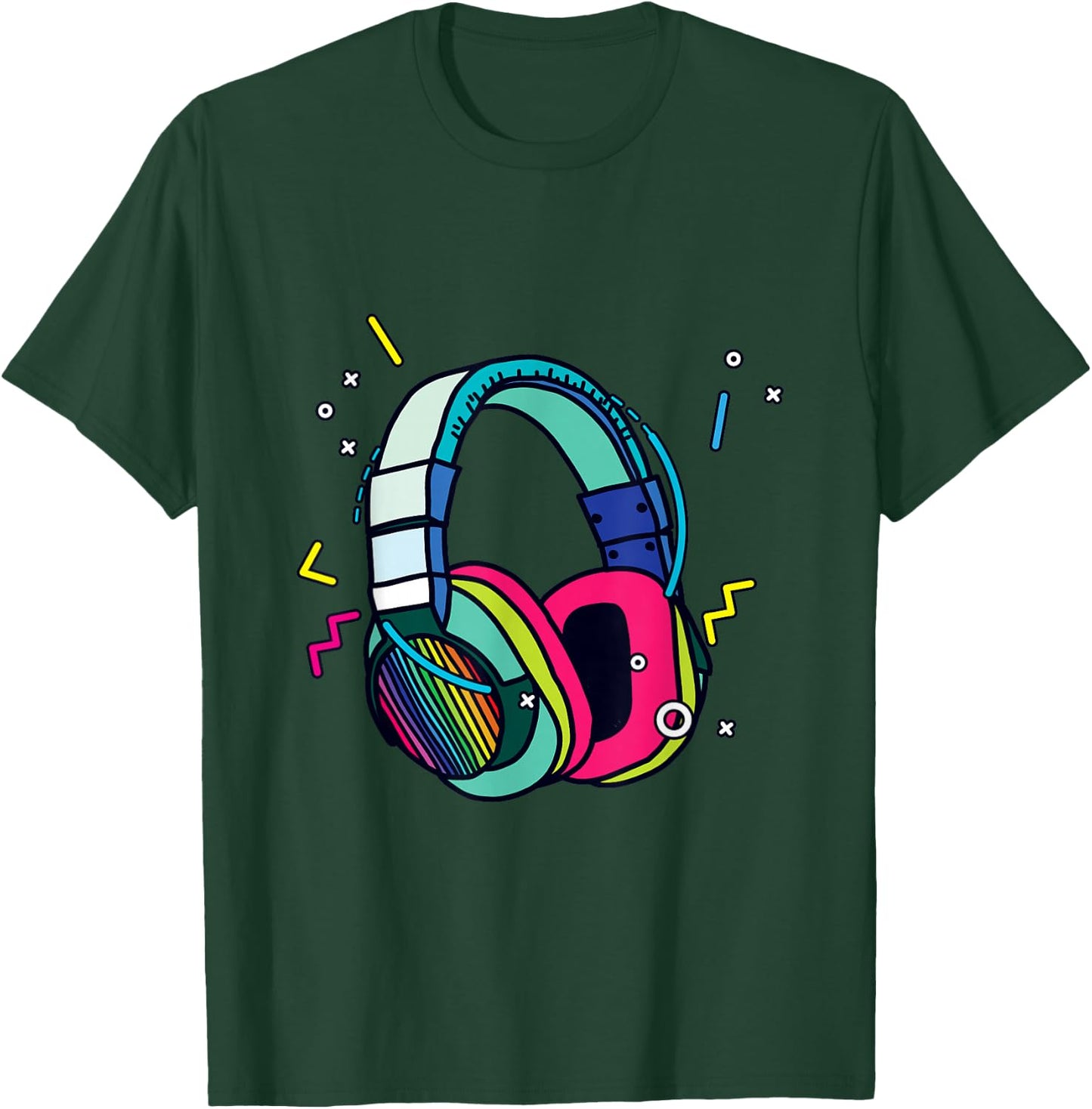 Music Sound Headphones DJ Funny Gift Disk Jockey T-Shirt - T-Shirt | Forest