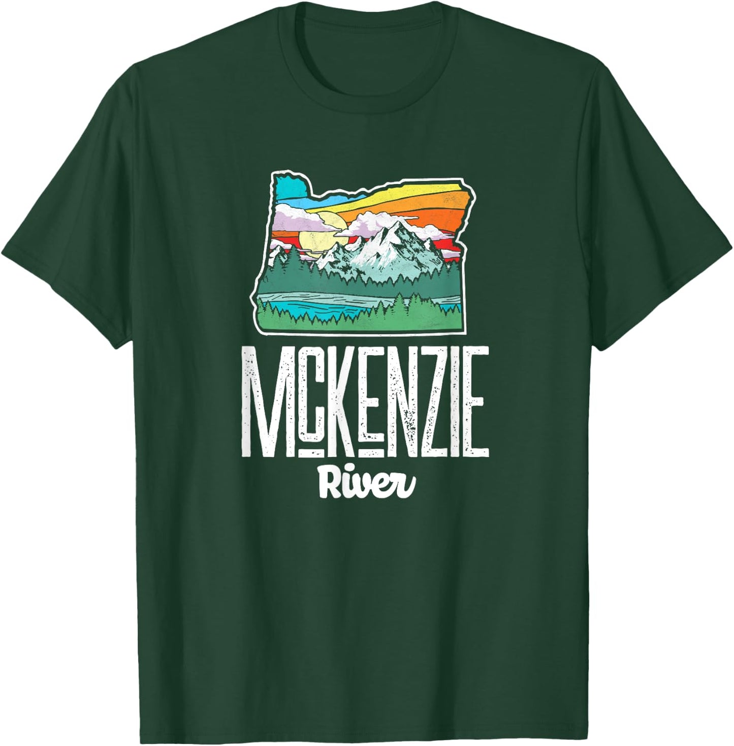 McKenzie River Vintage Oregon Nature & Outdoors Retro T-Shirt - T-Shirt | Forest