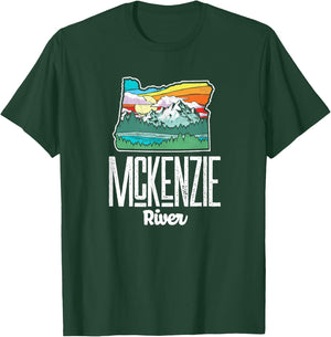 McKenzie River Vintage Oregon Nature & Outdoors Retro T-Shirt - T-Shirt | Forest