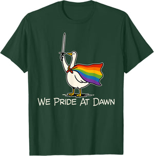 We Pride At Dawn Goose Rainbow Pride Month LGBTQ Ally T-Shirt - T-Shirt | Forest