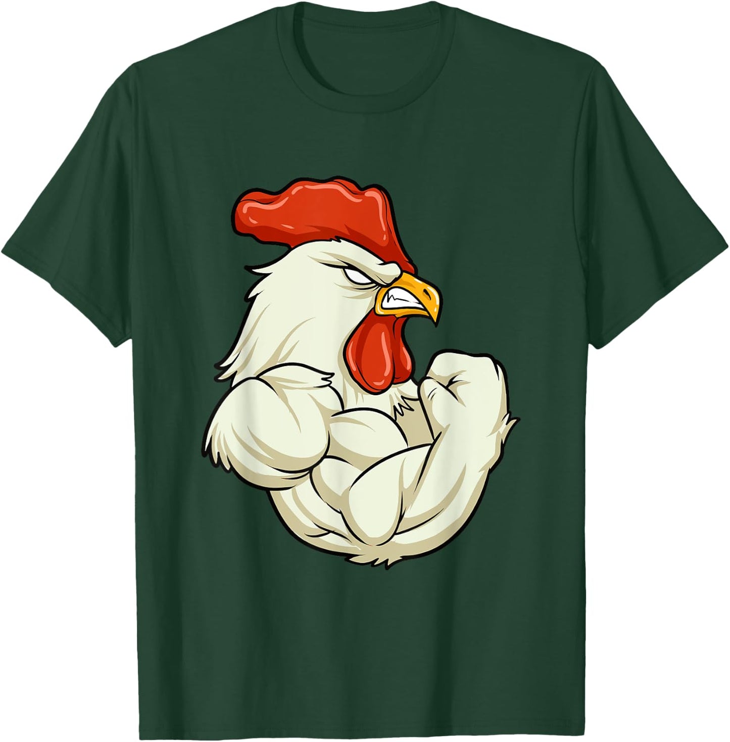 Rooster At The Gym - Muscle Fitness Training Bodybuilder T-Shirt - T-Shirt | Forest
